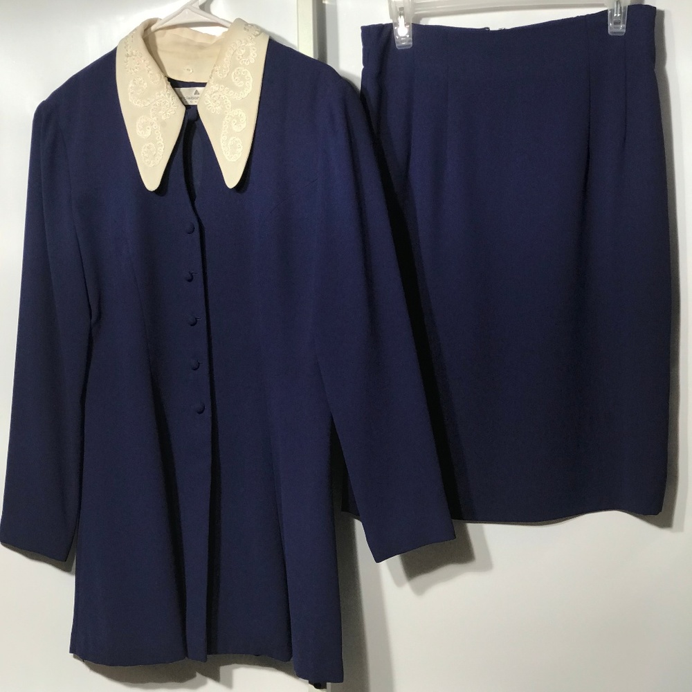 Royal Blue Jacket and Skirt Set